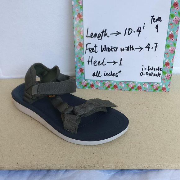 TEVA Military Green Classic Universal Barefoot Sandal 40/Women9us/7uk - Picture 5 of 16